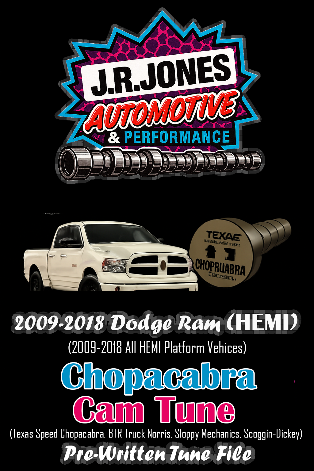 2009-2018 Dodge Ram (All HEMI Platform Vehicles) | Chopacabra Cam, and Others Pre-Written Tune Files (HP Tuners Required)