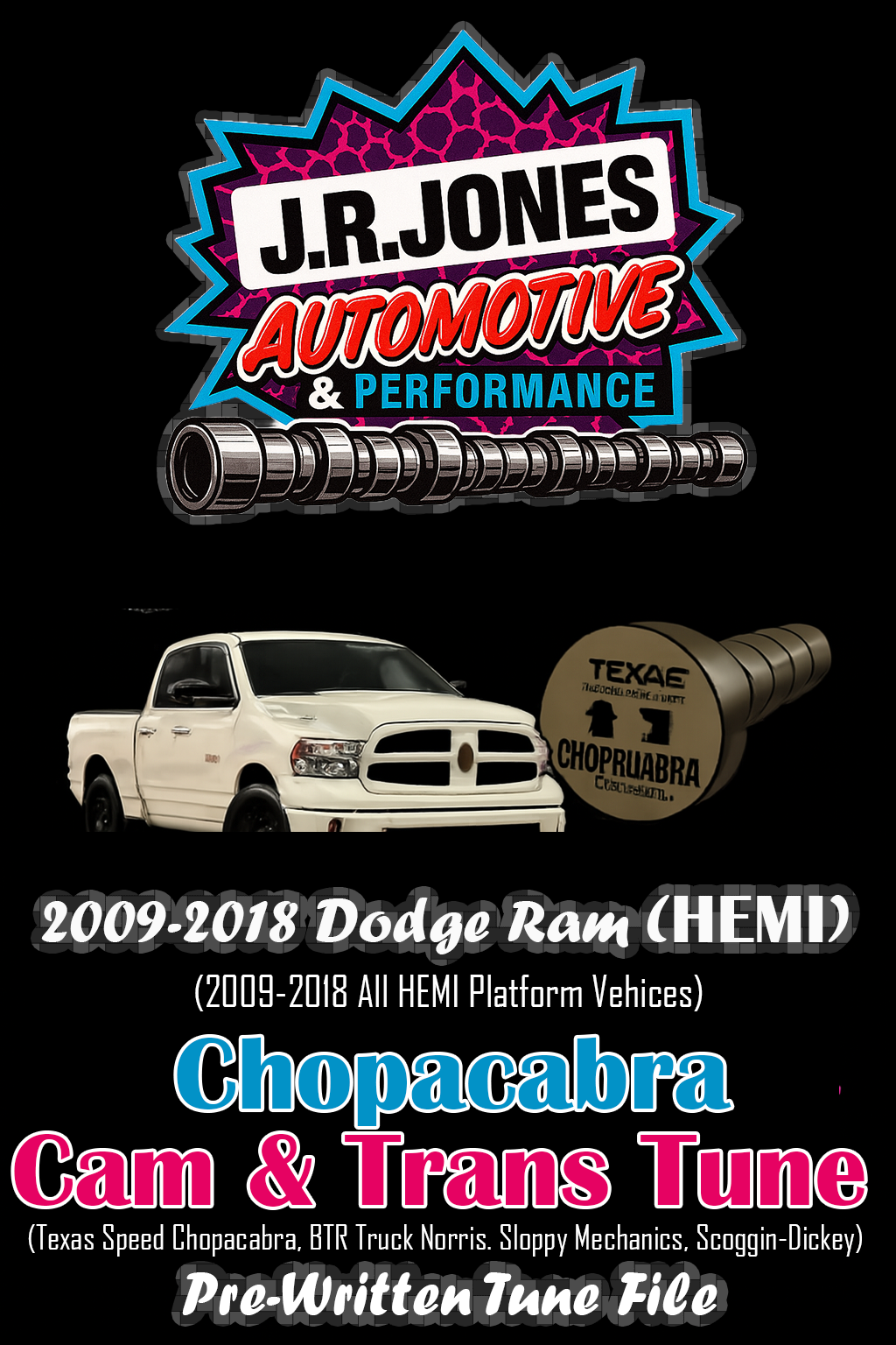 2009-2018 Dodge Ram (All HEMI Platform Vehicles) | Chopacabra Cam, and Others Pre-Written Tune Files (HP Tuners Required)