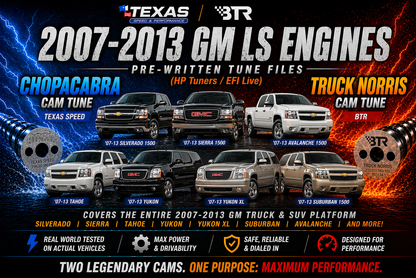 2007–2013 Silverado 4.8, 5.3, 6.2L | Stock Tune, Chopacabra Cam Tune, & Truck Norris Tune File (HP Tuners + EFI Live)
