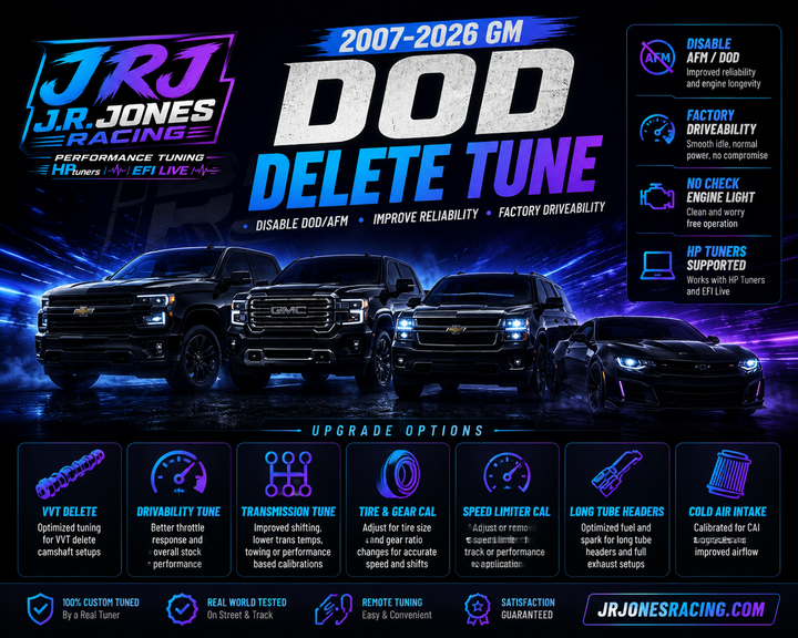 2007-2026 GM DOD / AFM Delete Tune File | Silverado Sierra Tahoe Yukon Camaro Corvette | HP Tuners & EFI Live