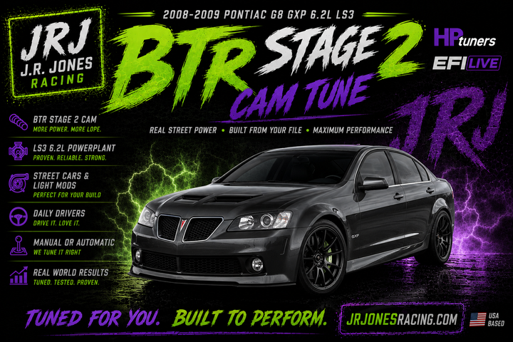 2008-2009 Pontiac G8 GXP LS3 BTR Stage 2 Cam Tune