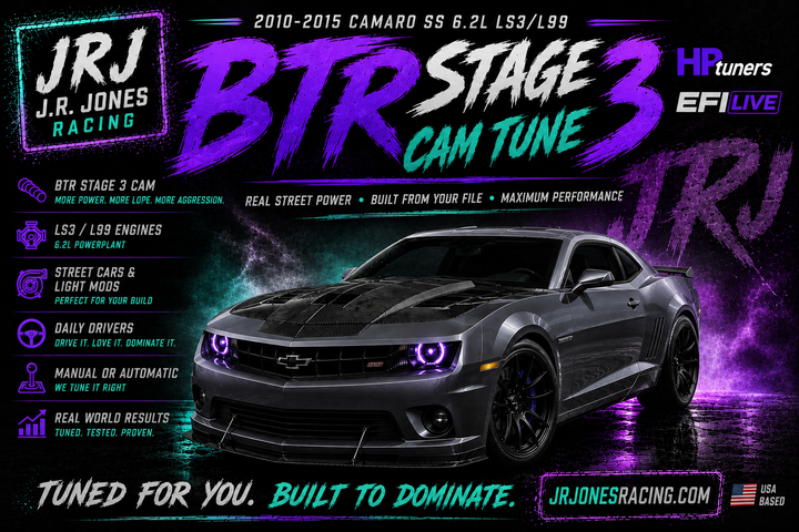 2010-2015 Camaro SS LS3/L99 BTR Stage 3 Cam Tune HP Tuners / EFI Live