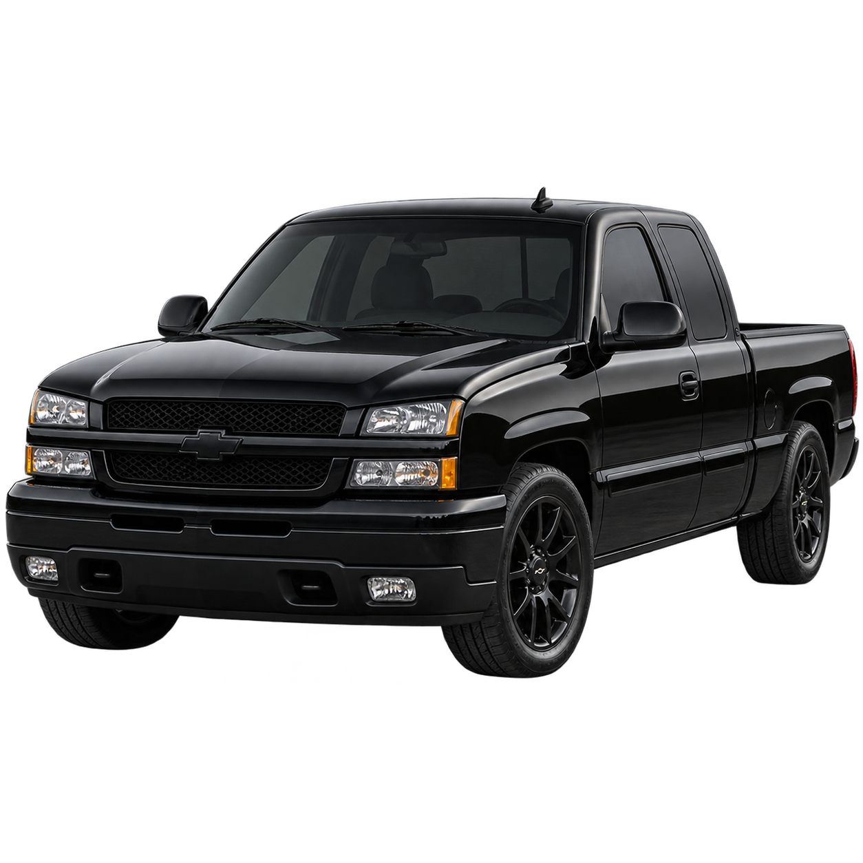 Black 2003–2005 Chevrolet Silverado 1500, front three-quarter view