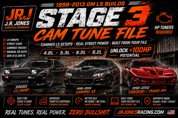 1998–2013 GM LS Stage 3 Cam Tune File | 4.8 5.3 5.7 6.0 6.2L | 450WHP Performance Tune (HP Tuners / EFI Live Required)