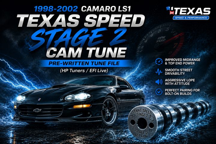 1998-2002 Chevy Camaro 5.7L LS1 Stage 2 Cam Tune File – Texas Speed Camshaft Prewritten Tune – HP Tuners / EFI Live