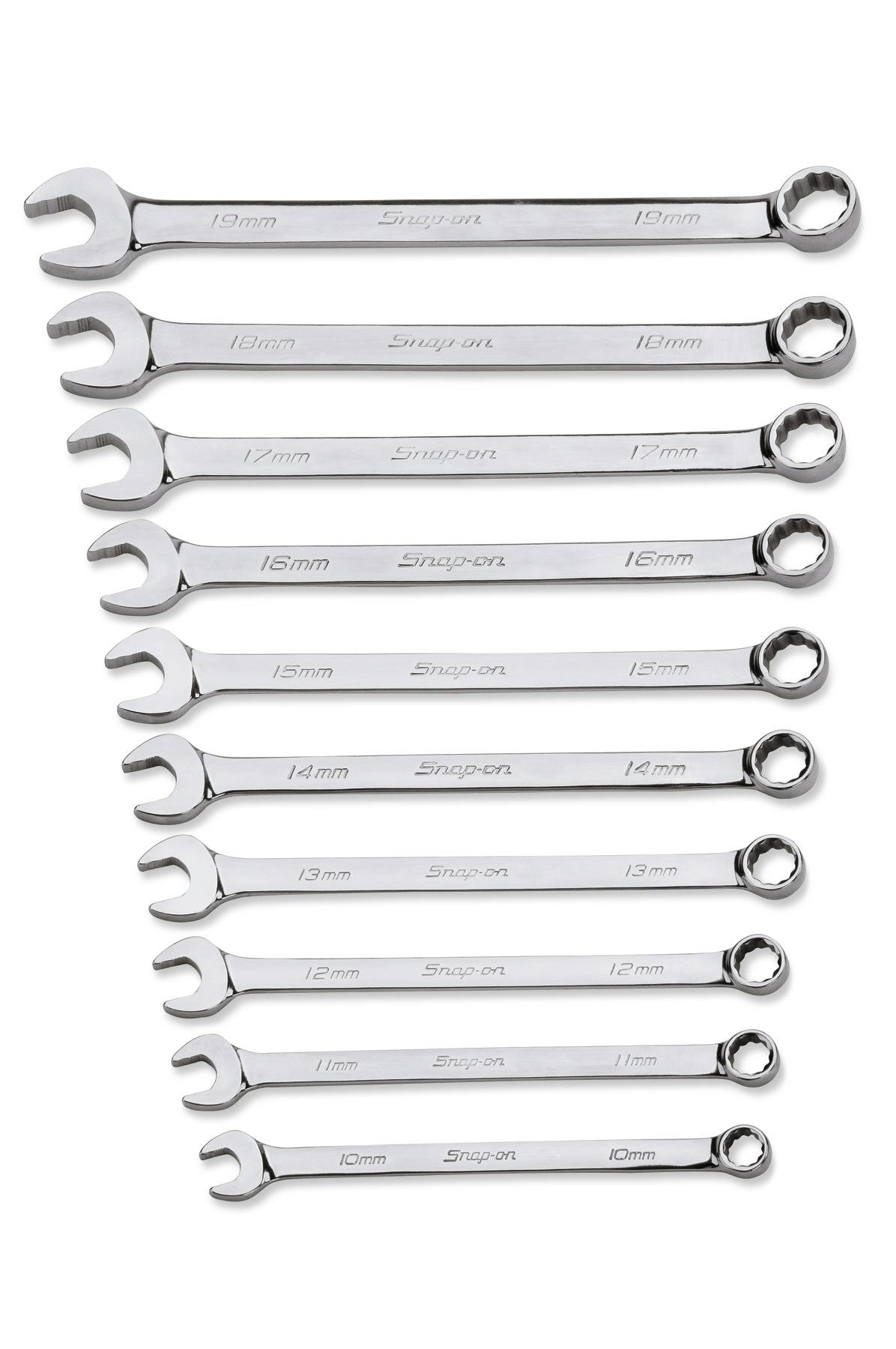 Snap-On 10 pc 12-Point Metric Flank Drive® Plus Combination Wrench Set (10–19 mm) SKU: SOEXM710