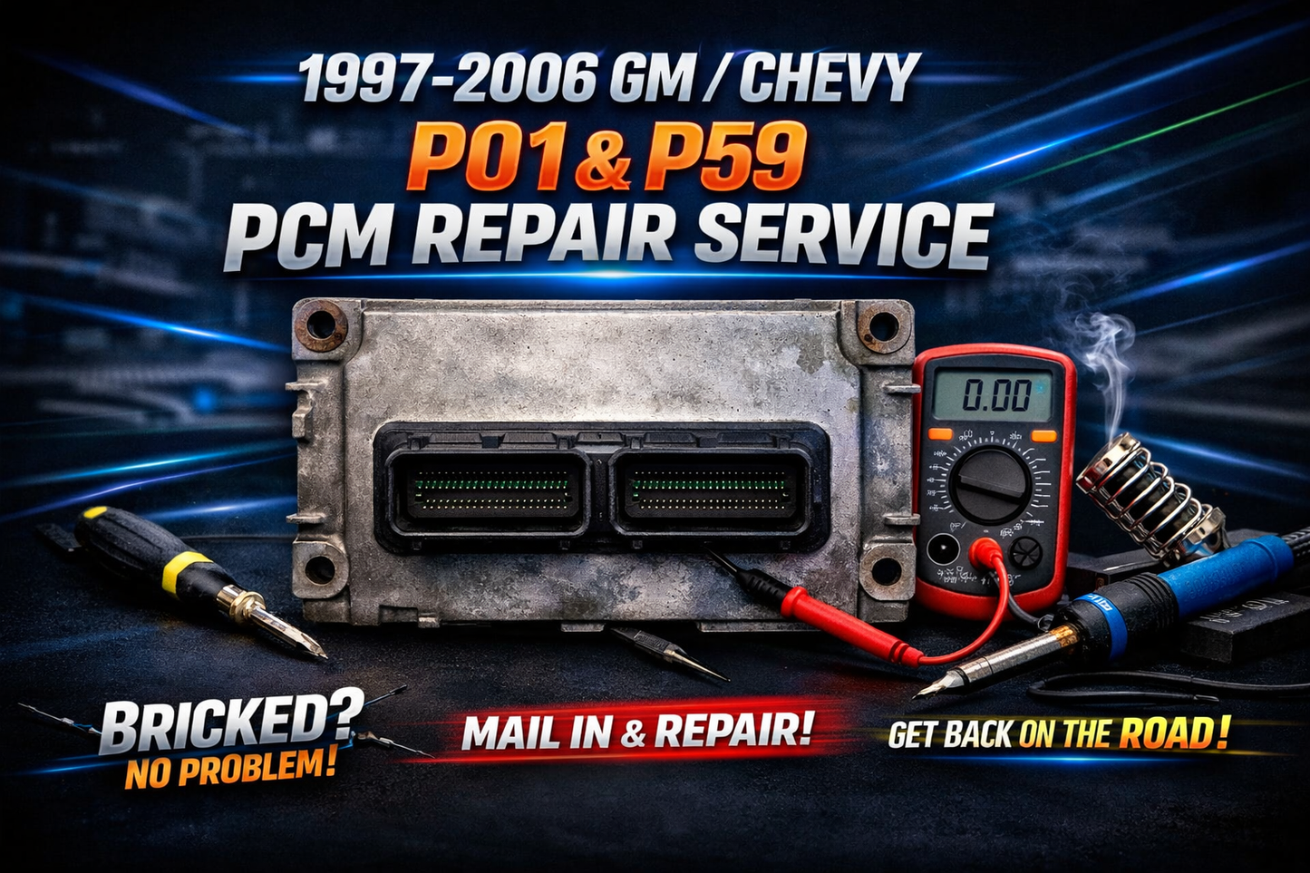 1997–2006 GM / Chevy P01 & P59 PCM Repair Service (Mail-In ECU Recovery)
