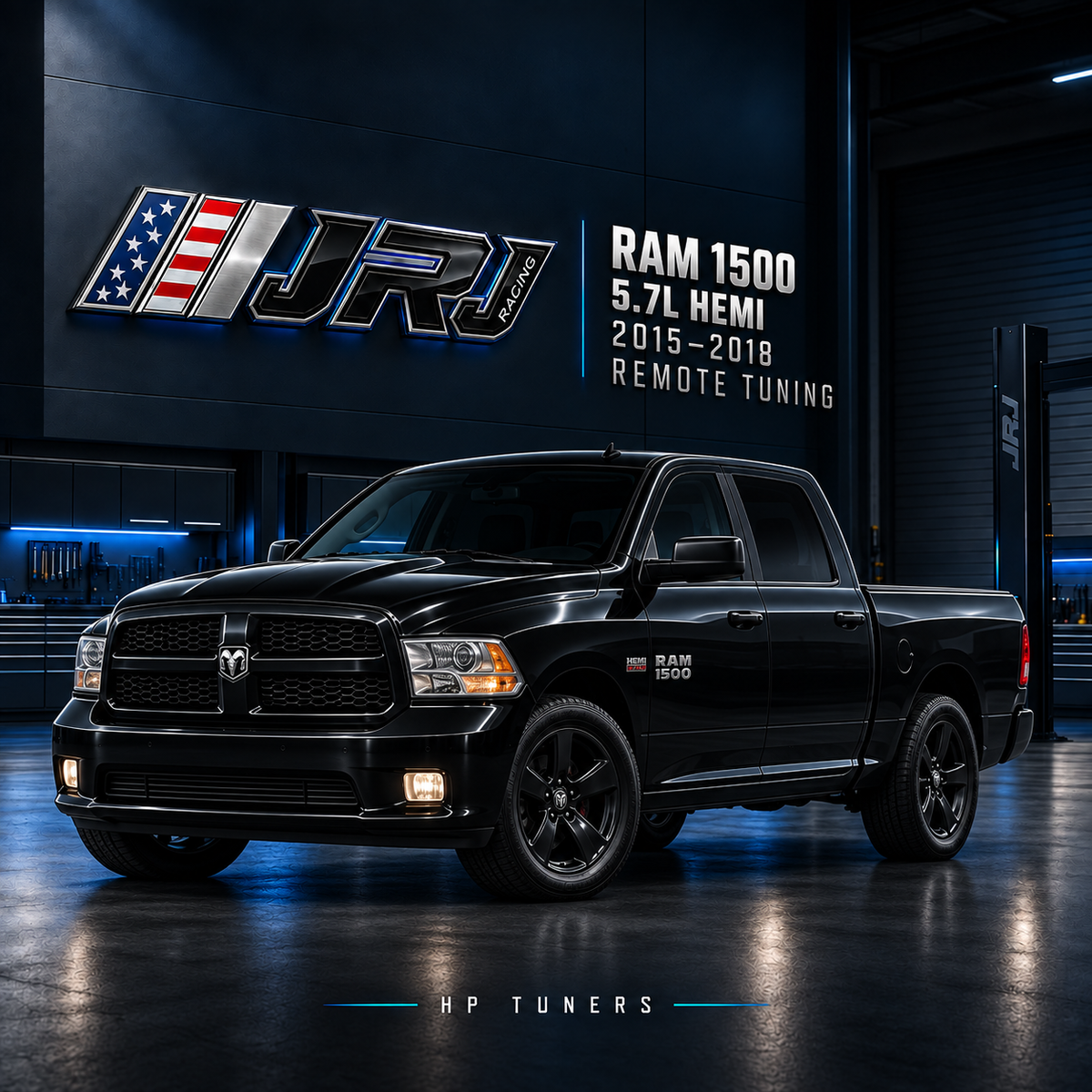 2015–2018 RAM 1500 · 5.7L HEMI remote tuning — JRJ branded vehicle product artwork
