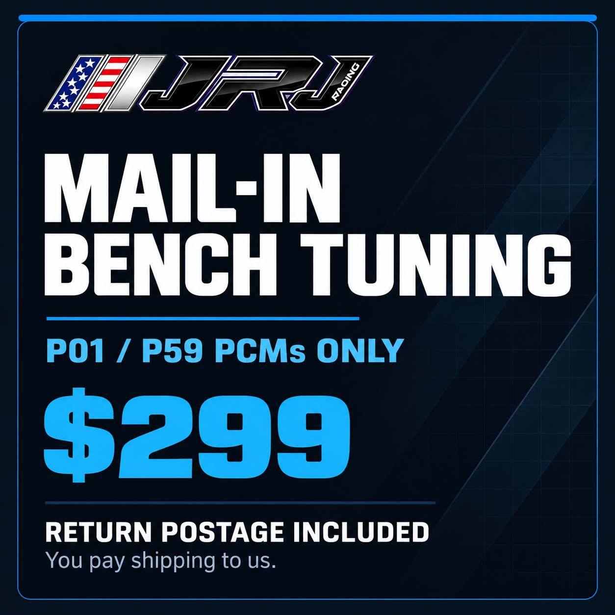 JR Jones Racing P01 / P59 Bench Tuning / Mail-In Tuning from $299, with return postage included in all 50 U.S. states