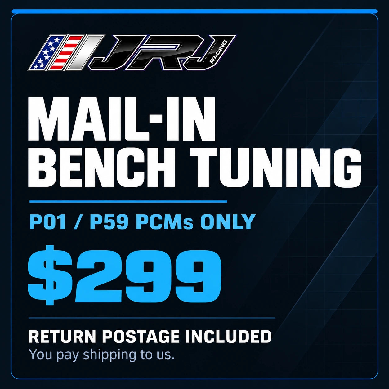JR Jones Racing P01 / P59 Bench Tuning / Mail-In Tuning from $299, with return postage included in all 50 U.S. states